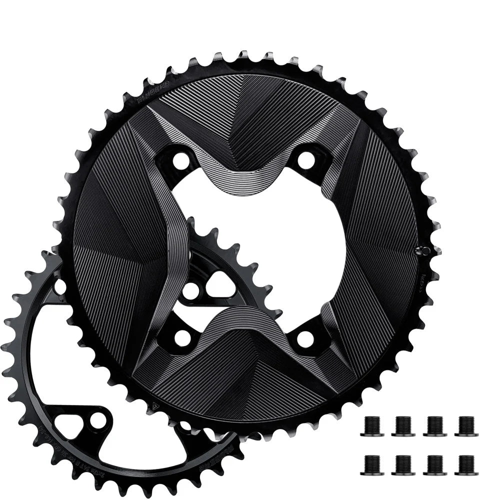 Kettenblattpaar 12V ALUGEAR AERO 110 BCD für Shimano GRX Schwarz