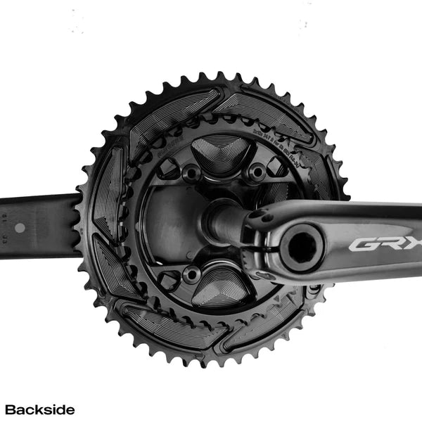 Kettenblattpaar 12V ALUGEAR AERO 110 BCD für Shimano GRX Schwarz