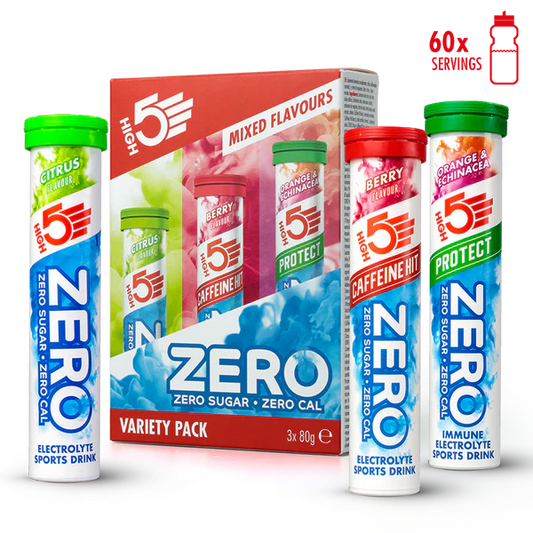 Pack 3x20 Pastillen HIGH5 ZERO VARIETY PACK Fruits Red Caffeine/Zitrone/Orange