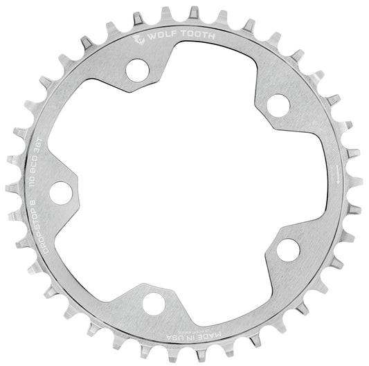 Mono-Platte WOLF TOOTH DROP-STOP B GRAVEL/CX 110mm Raw Silver