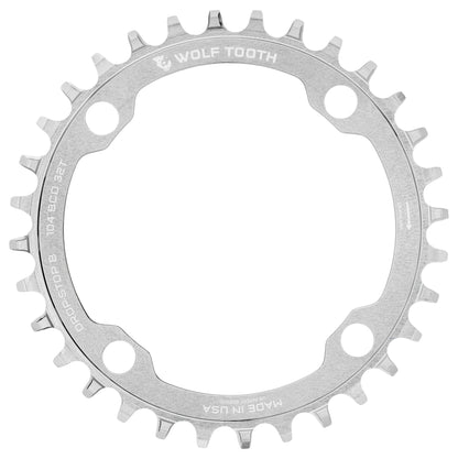 Mono-Kettenblatt WOLF TOOTH DROP-STOP B 104mm Raw Silver