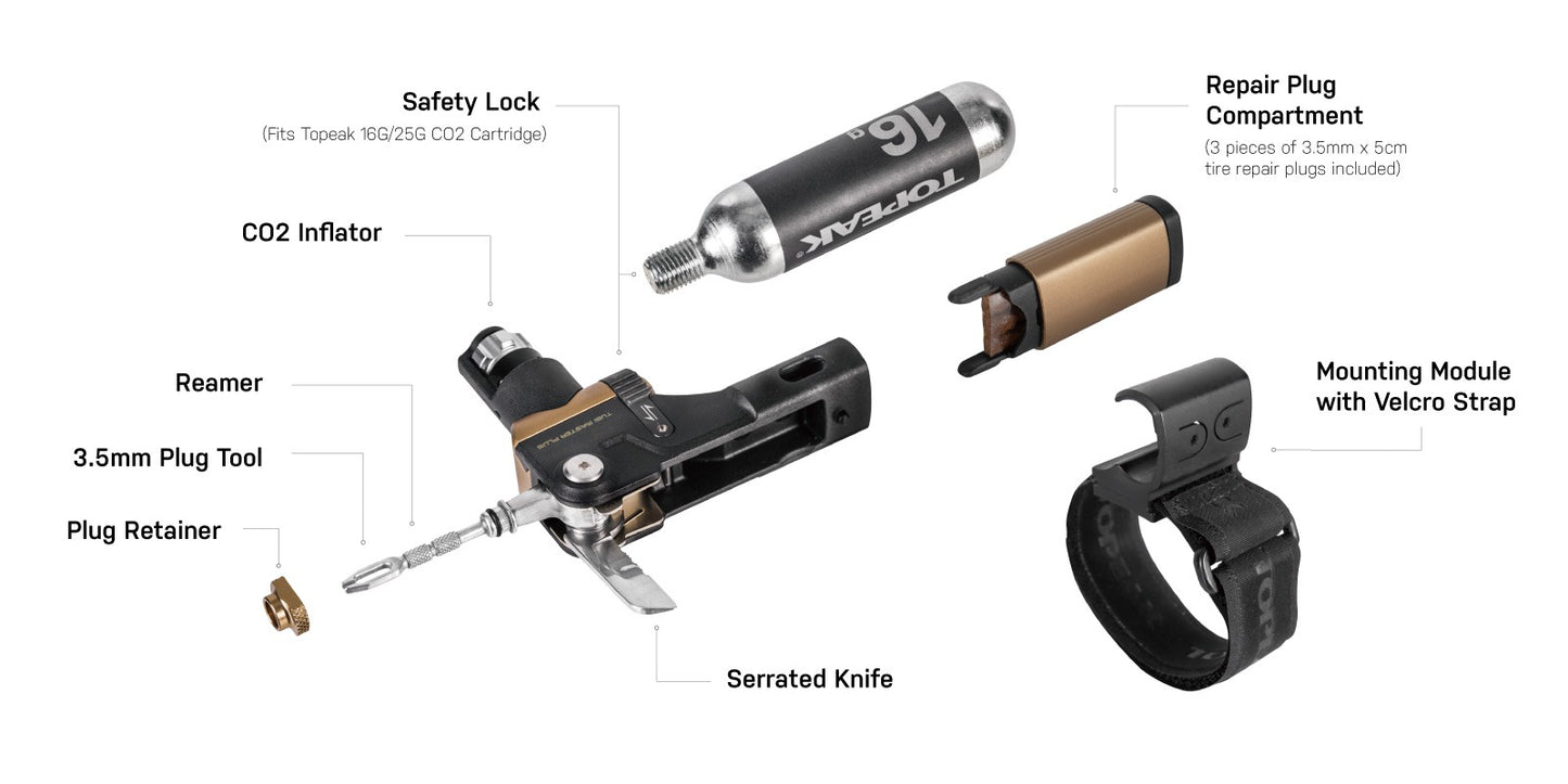 Multitool Co2 TOPEAK TUBI MASTER+ (16g)