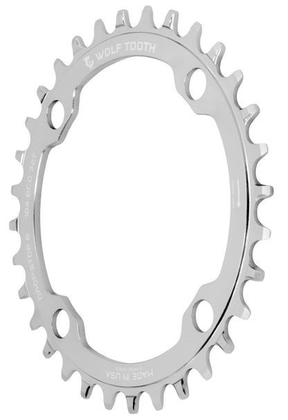 Mono-Kettenblatt WOLF TOOTH DROP-STOP B 104mm Raw Silver