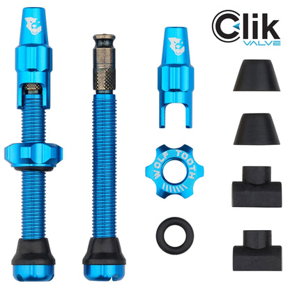 2er-Set Tubeless-Ventile WOLF TOOTH CLIK VALVE Blau