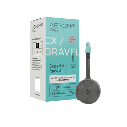 Fahrradschlauch AERON SuperLite Race Alu-Ventil CX-Gravel 650b/700x32-52mm