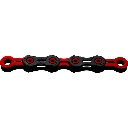 12V KMC DLC12 Kette Schwarz/Rot Gewachst