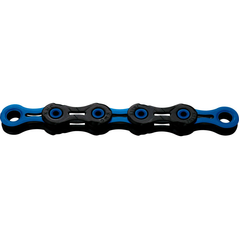 12V KMC DLC12 Kette Schwarz/Blau Gewachst