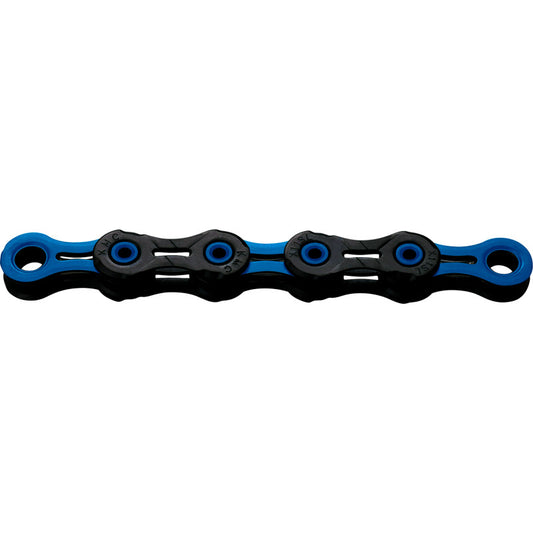 12V KMC DLC12 Kette Schwarz/Blau Gewachst