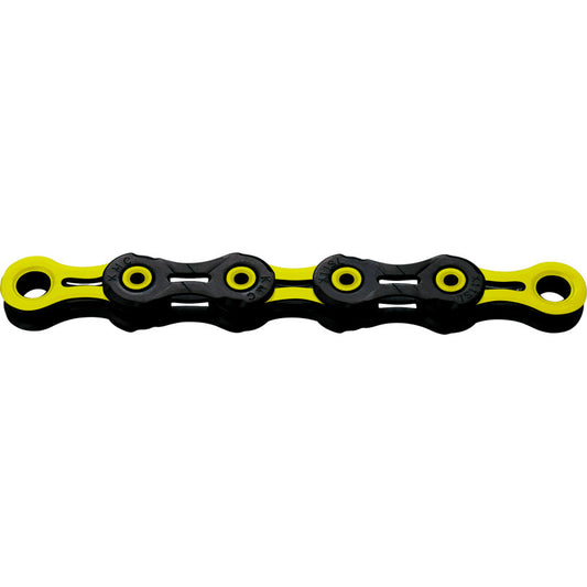 12V KMC DLC12 Kette Schwarz/Gelb gewachst