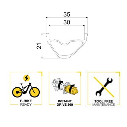 Hinterrad MAVIC E-CROSSRIDE 1 27.5" 30mm 12x148mm Boost
