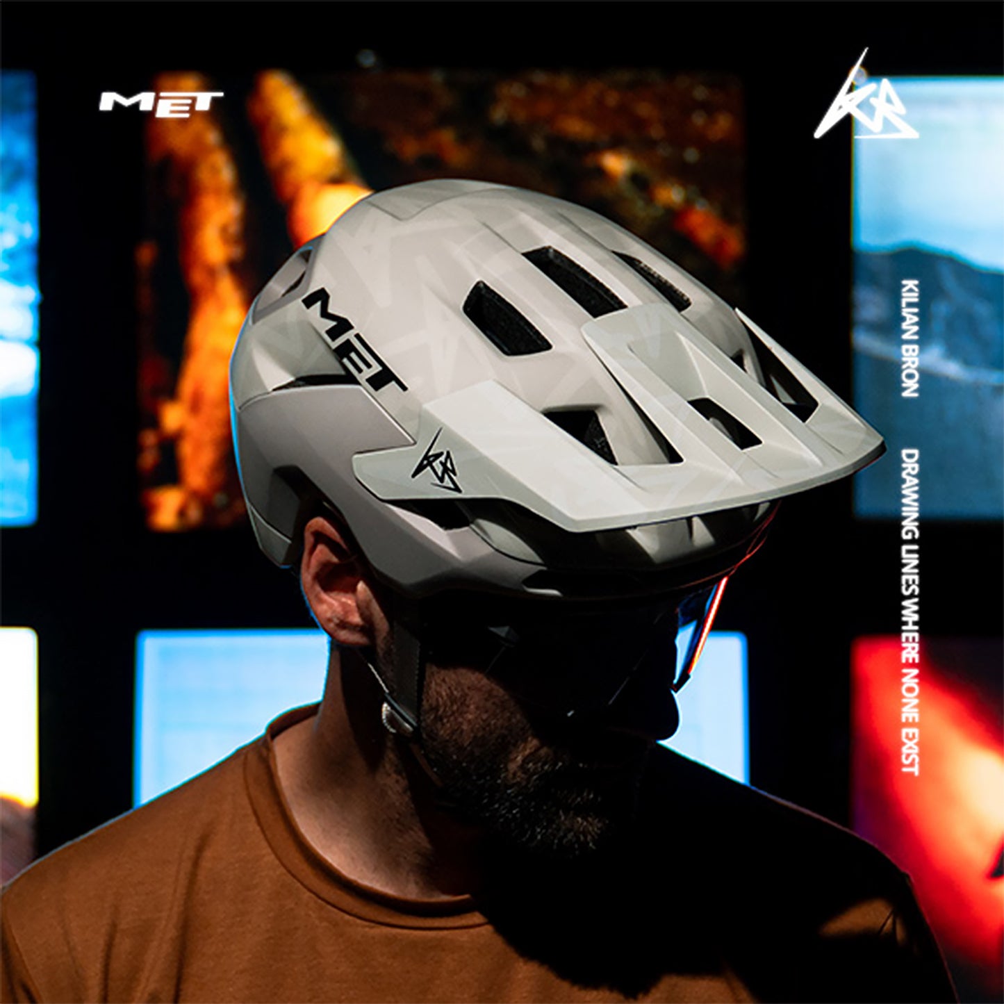MTB-Helm MET REVO MIPS KILIAN BRON LIMITED EDITION Ecru/Gris