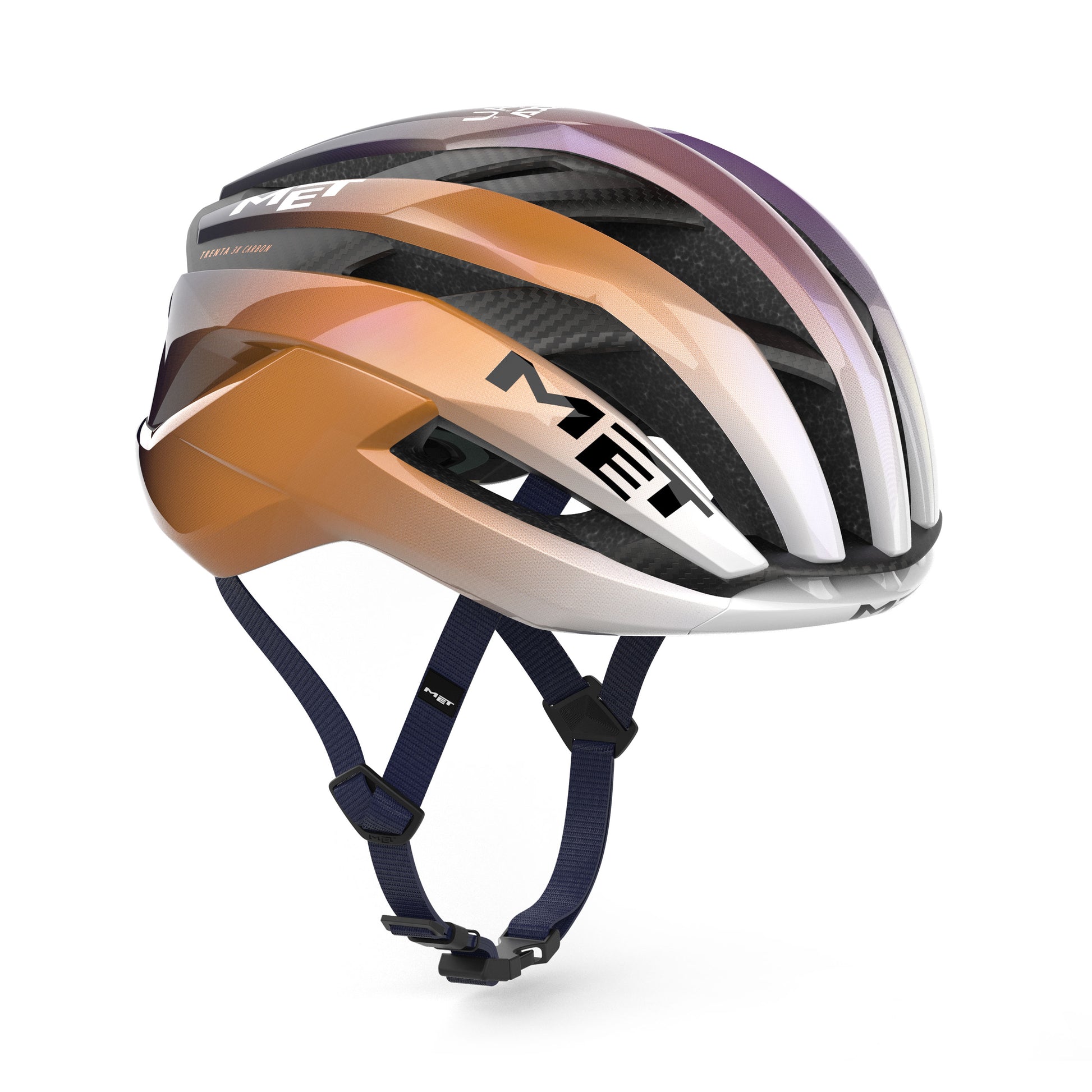 Rennradhelm MET TRENTA 3K CARBON MIPS UAE TEAM ADQ 2026 Violett/Orange – Probikeshop
