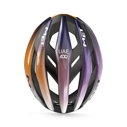 Rennradhelm MET TRENTA 3K CARBON MIPS UAE TEAM ADQ 2026 Violett/Orange