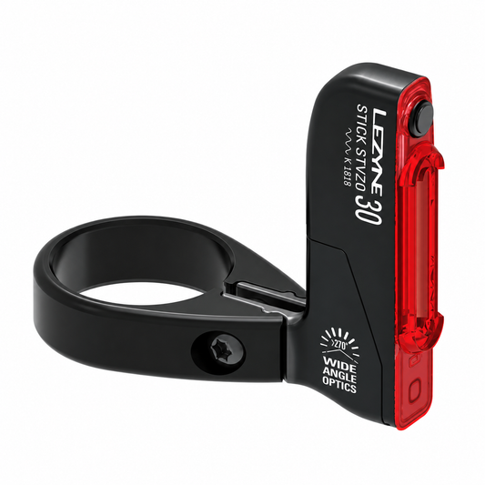 LEZYNE STICK DRIVE Rückleuchte in Schwarz — Produktansicht auf weißem Hintergrund