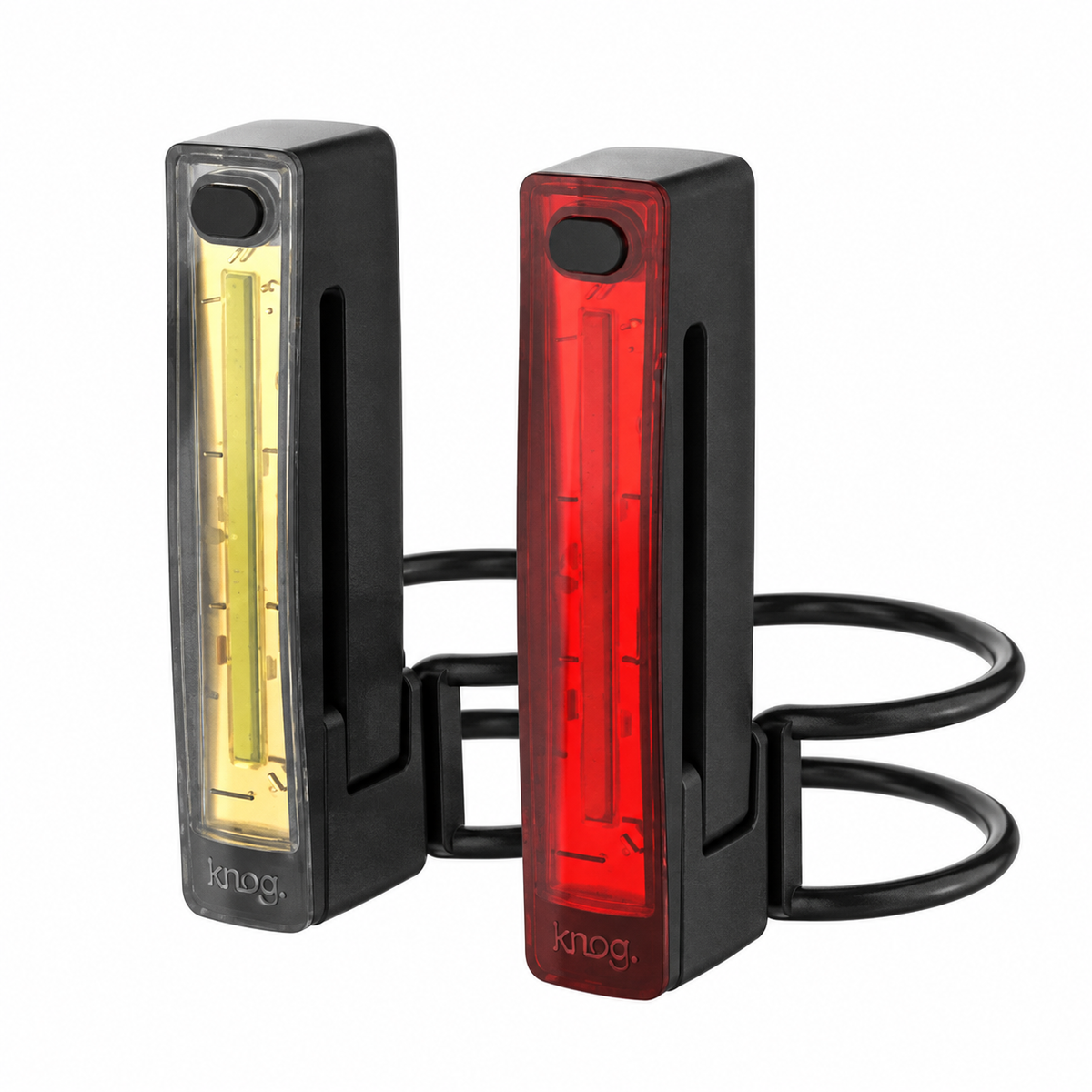Front- und Rücklicht KNOG PLUS TWINPACK 40/20 Lumen Schwarz — Produktansicht auf weißem Hintergrund