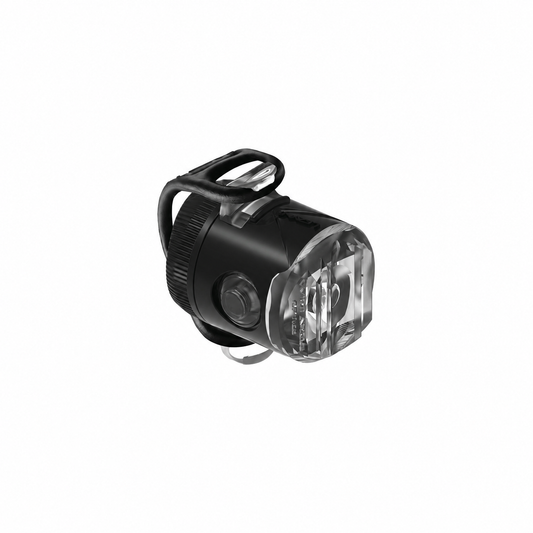 LEZYNE FEMTO USB C DRIVE Frontleuchte in Schwarz — Produktansicht auf weißem Hintergrund