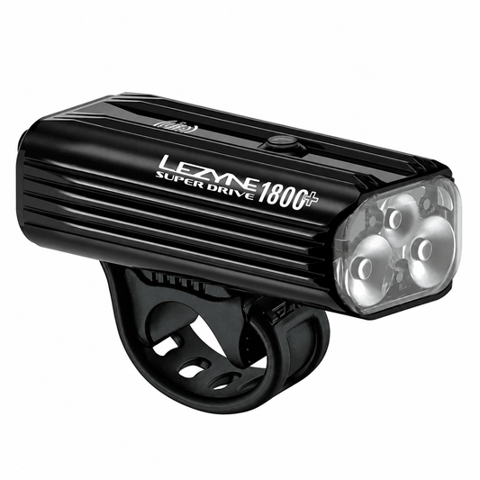 LEZYNE SUPER DRIVE 1800+ SMART Frontleuchte in Schwarz — Produktansicht auf weißem Hintergrund