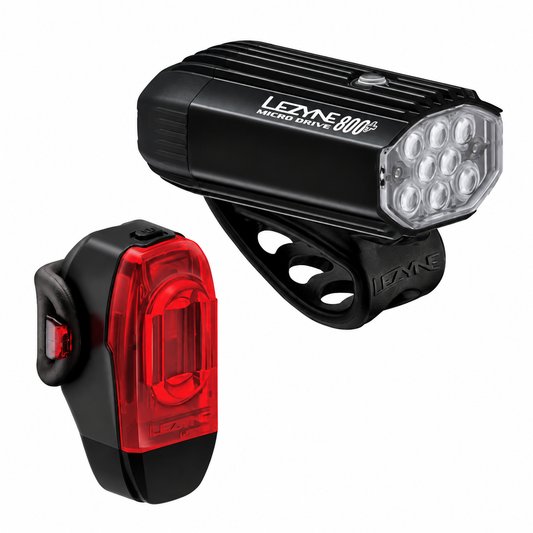 LEZYNE MICRO DRIVE 800 / KTV DRIVE+ Front- und Rückleuchten — Produktansicht auf weißem Hintergrund