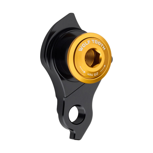 Schaltauge WOLFTOOTH UDH Gold — Produktansicht auf weißem Hintergrund