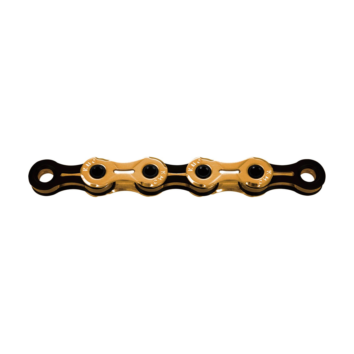 KMC 11-fach-Kette X11SL Ti-N Schwarz/Gold, gewachst — Produktfoto auf weißem Hintergrund