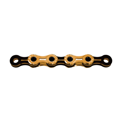 KMC 11-fach-Kette X11SL Ti-N Schwarz/Gold, gewachst — Produktfoto auf weißem Hintergrund