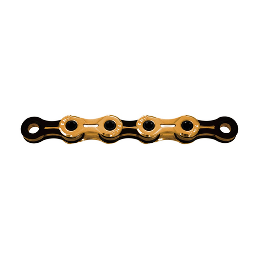 KMC 11-fach-Kette X11SL Ti-N Schwarz/Gold, gewachst — Produktfoto auf weißem Hintergrund