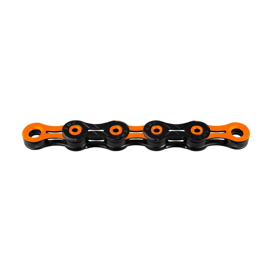 KMC 11-fach-Kette DLC11 Schwarz/Orange — Produktfoto auf weißem Hintergrund