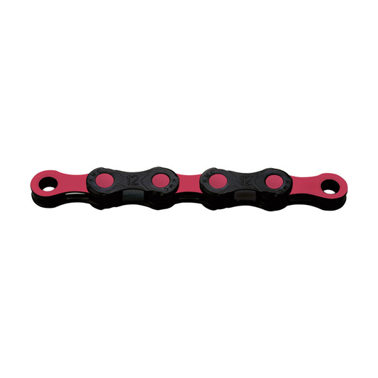 KMC 12-fach-Kette DLC12 Schwarz/Rosa — Produktfoto auf weißem Hintergrund
