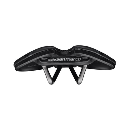 Sattel SAN MARCO ASPIDE SHORT OPEN-FIT RACING L3, 155 mm breit, Xsilite-Streben aus Stahl, schwarz — zusätzliche Ansicht
