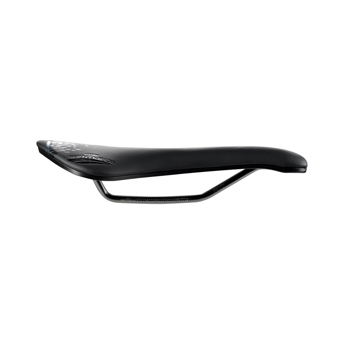 Sattel SAN MARCO ASPIDE SHORT OPEN-FIT RACING L3, 155 mm breit, Xsilite-Streben aus Stahl, schwarz — zusätzliche Ansicht