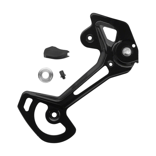 Langes äußeres Schaltkäfigblech für SHIMANO XTR M9100 SGS 12-fach-Schaltwerk — Teil vor weißem Hintergrund