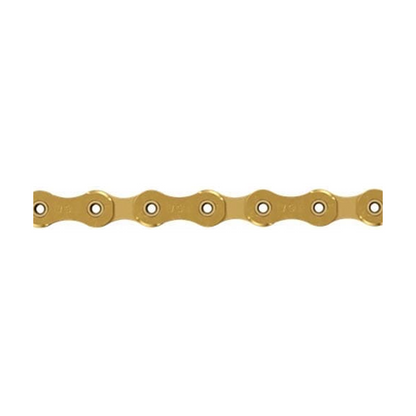 SRAM XX1 EAGLE Kette, 12-fach, Gold — Produktfoto vor weißem Hintergrund