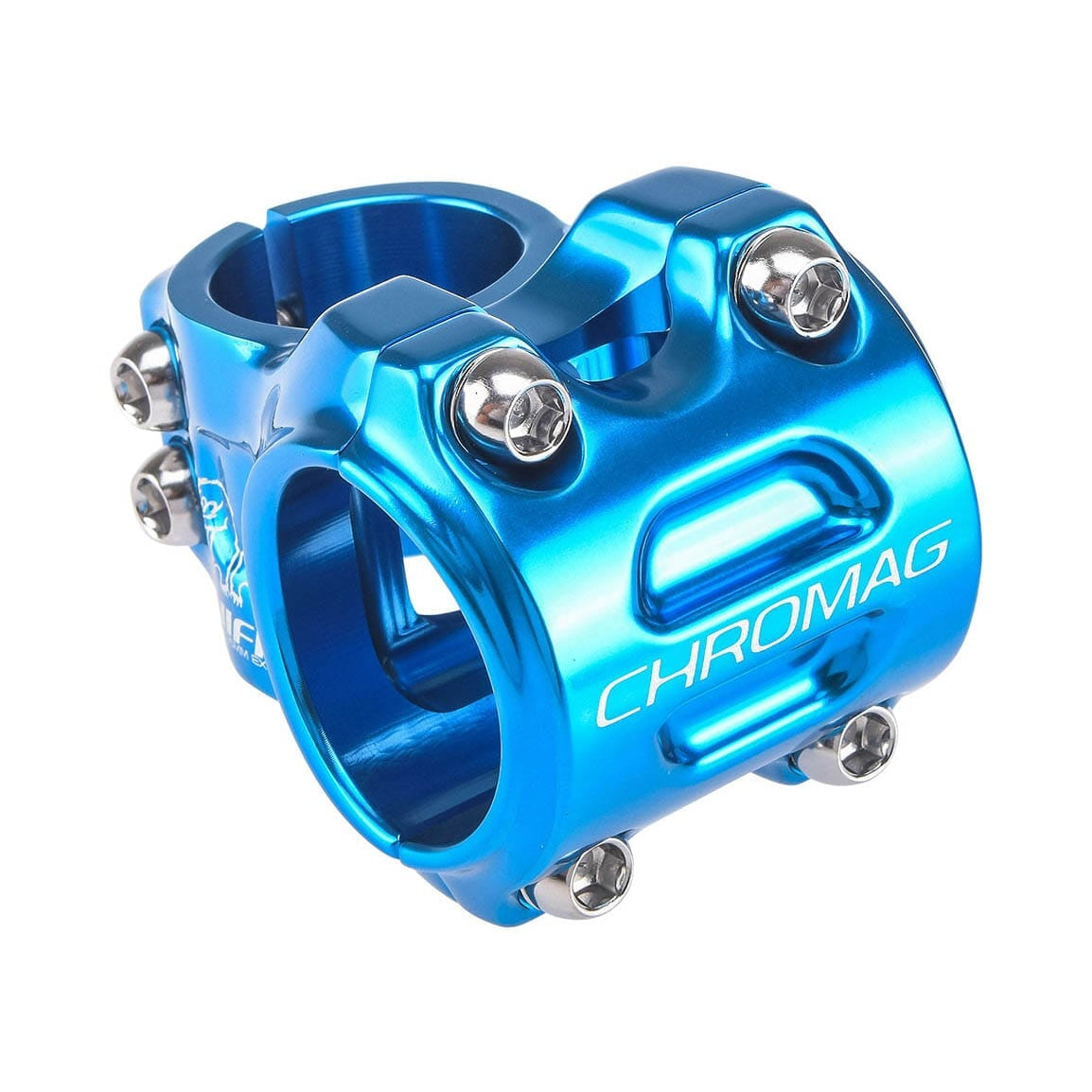 CHROMAG HIFI V2 Vorbau 0° Blau — Hauptansicht auf weißem Hintergrund