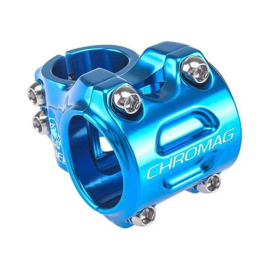 CHROMAG HIFI V2 Vorbau 0° Blau — Hauptansicht auf weißem Hintergrund
