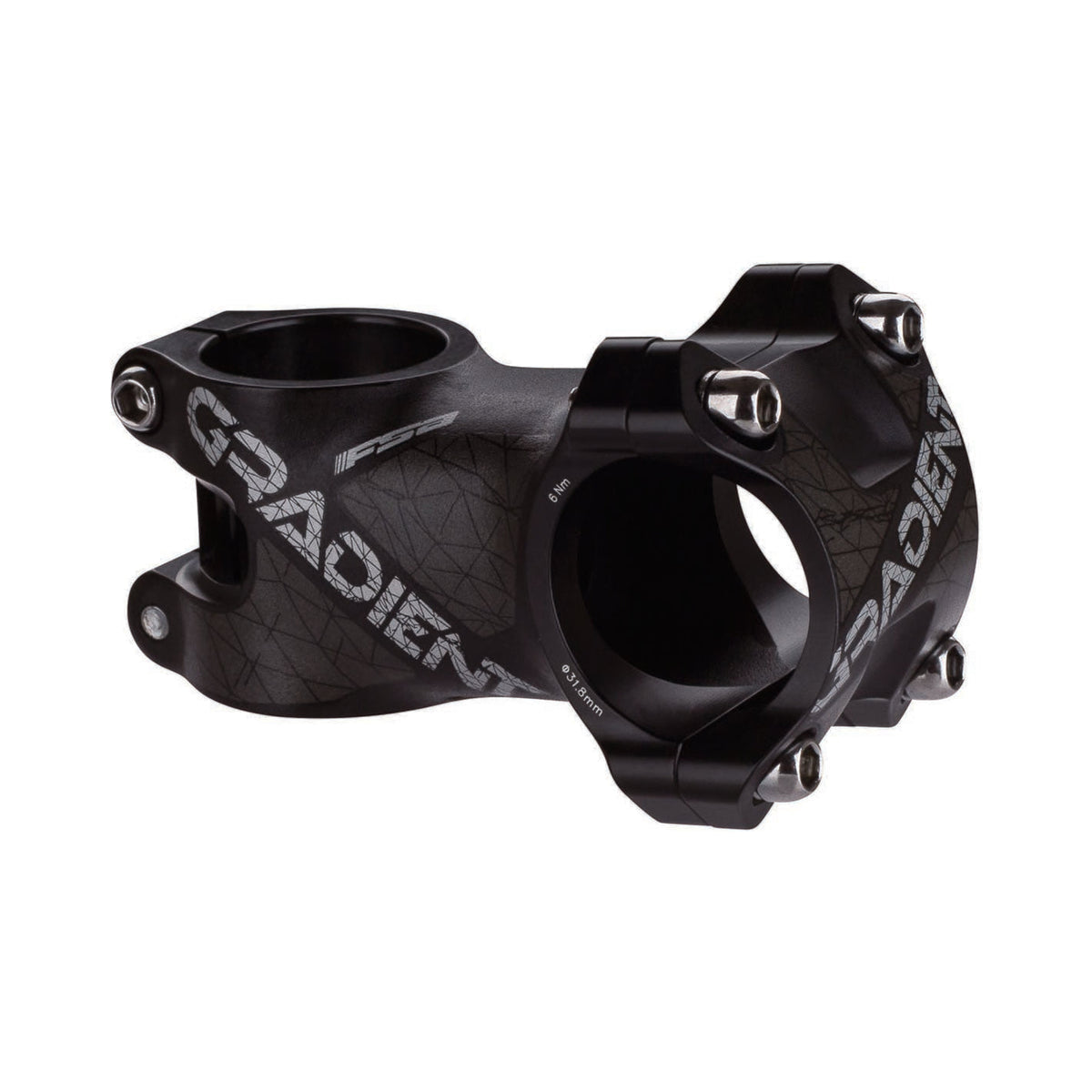FSA GRADIENT Aluminium-Vorbau 6° Ø35 mm Schwarz — Hauptansicht auf weißem Hintergrund