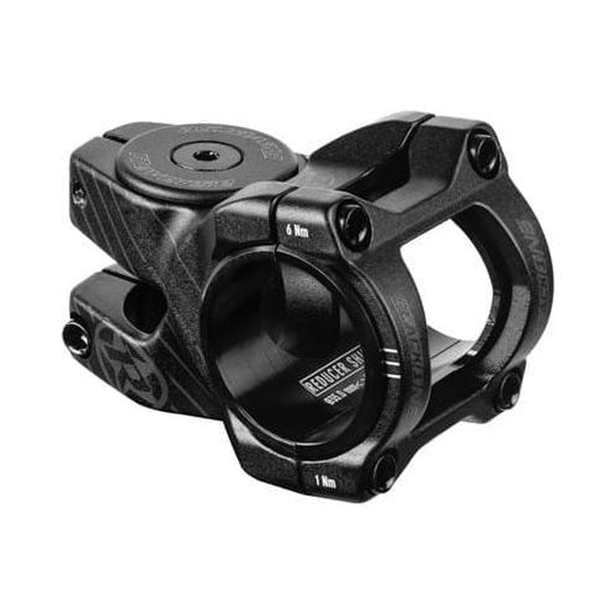 Vorbau REVERSE COMPONENTS BLACK ONE D-2 Schwarz/Mattschwarz — Hauptansicht auf weißem Hintergrund