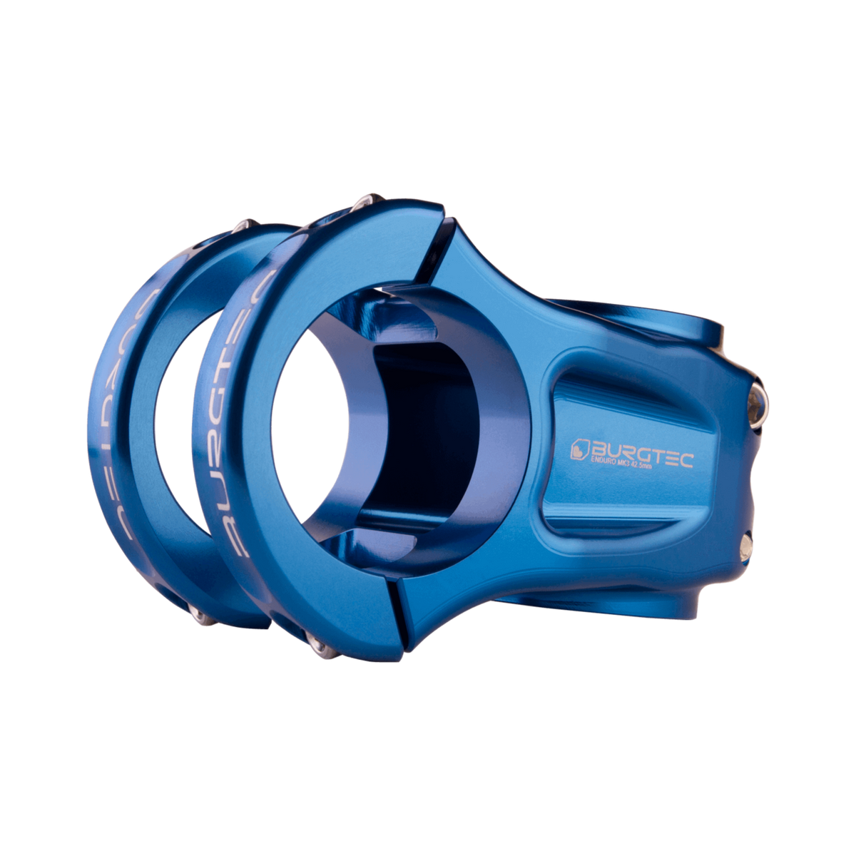 Vorbau BURGTEC ENDURO MK3 Blau — Hauptansicht auf weißem Hintergrund