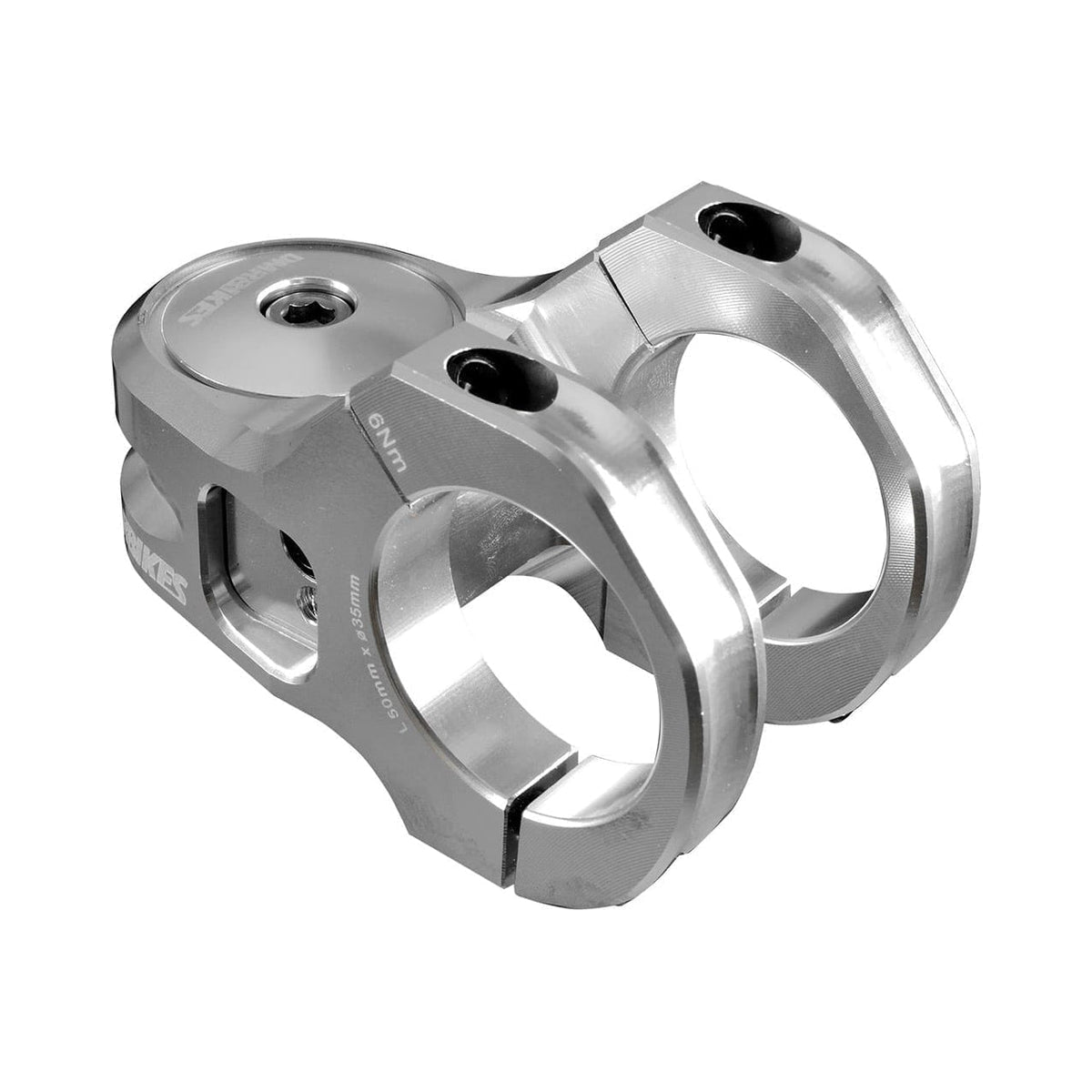 Vorbau DMR DEFY50 mit 5 mm Erhöhung, Silber — Hauptansicht auf weißem Hintergrund