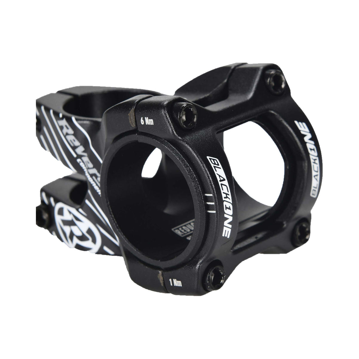 Vorbau REVERSE COMPONENTS BLACK ONE D-2 Schwarz/Weiß — Hauptansicht auf weißem Hintergrund