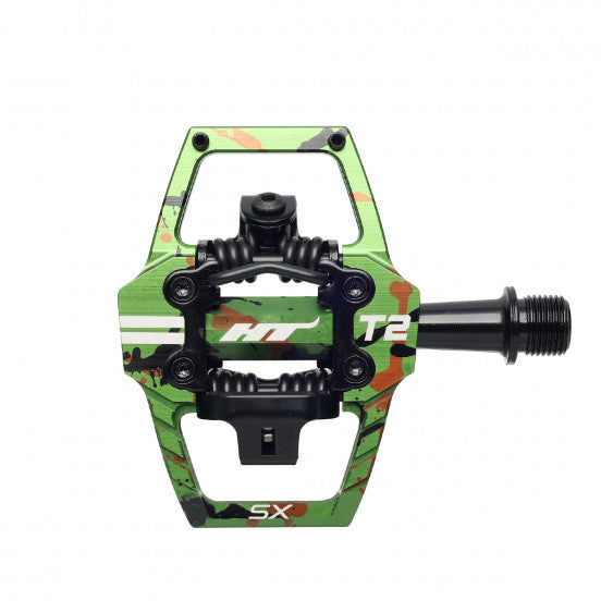 BMX-Pedale HT COMPONENTS T2 SX Grün Camo