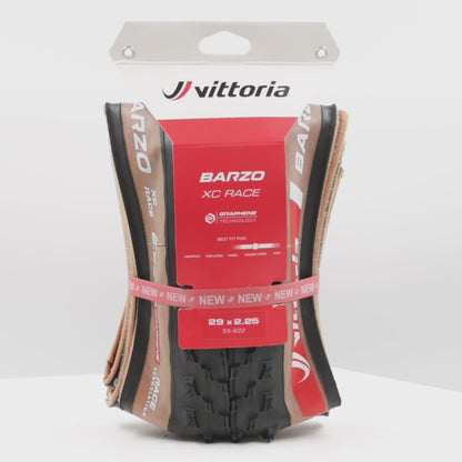 Reifen VITTORIA BARZO XC RACE 29x2.4 Graphene/Silica Tubeless Ready Faltreifen Beige
