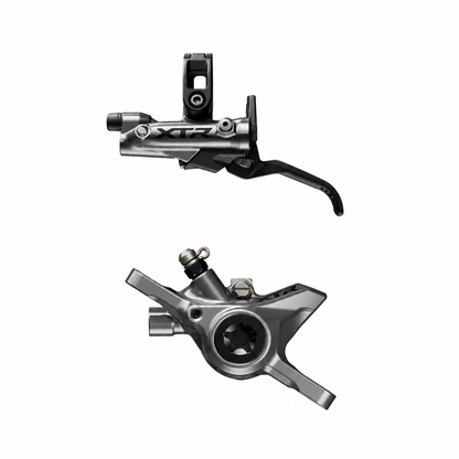 SHIMANO XTR M9220/9200 XC/Trail 2-Kolben-Bremse — Bremshebel und Bremssattel auf weißem Hintergrund