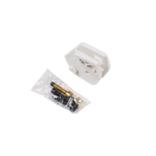 Unteres Führungsteil für E-THIRTEEN LG1+/LS1+, Weiß — Bauteil und Schrauben