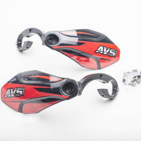 Handschutz AVS KIT DECO Alu-Lasche Schwarz/Rot