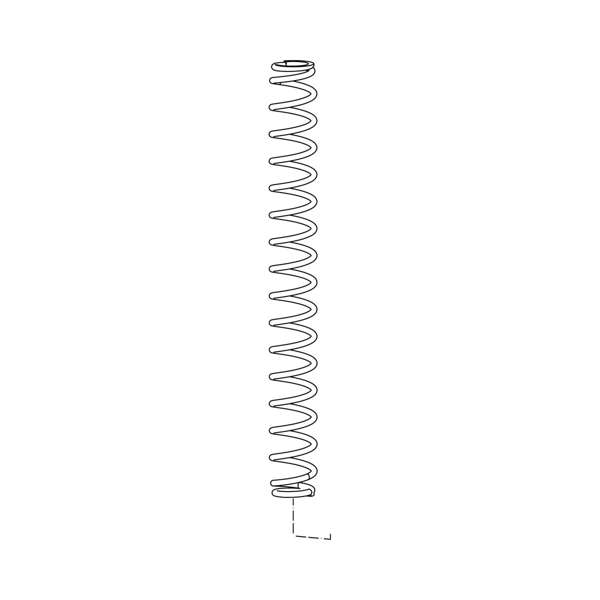 ROCKSHOX Firm Stahlfeder für Federgabel, 170 mm, für LYRIK A1-A2 (2010–2016), blau — technische Abbildung