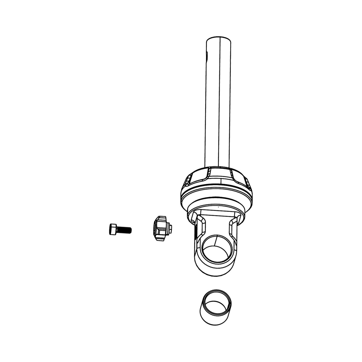 ROCKSHOX SUPER DELUXE COIL A1–A2 Dämpfer-Kolbenstangeneinheit — technische Abbildung