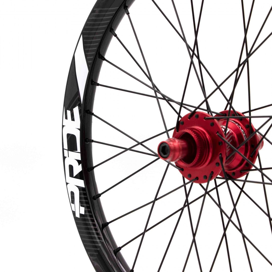 Laufradsatz-Paar PRIDE 20" (406 mm) Carbon Gravity Gloss Disc Pride Control Achsen 20/10 mm Rot