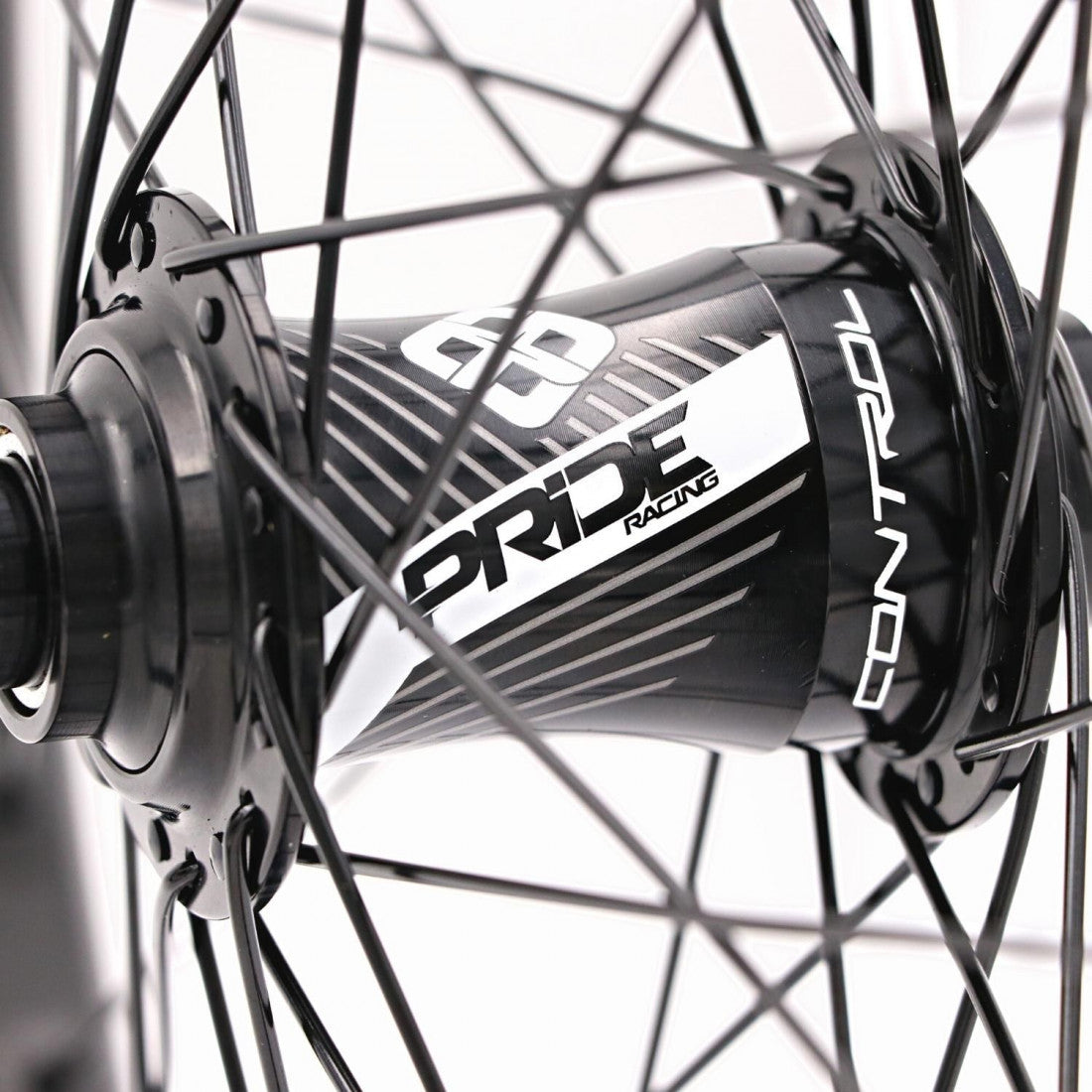 Laufradsatz PRIDE 20" (406mm) Carbon Wave Matt White Disc Control V2 Achsen 20/15mm Schwarz/Weiß