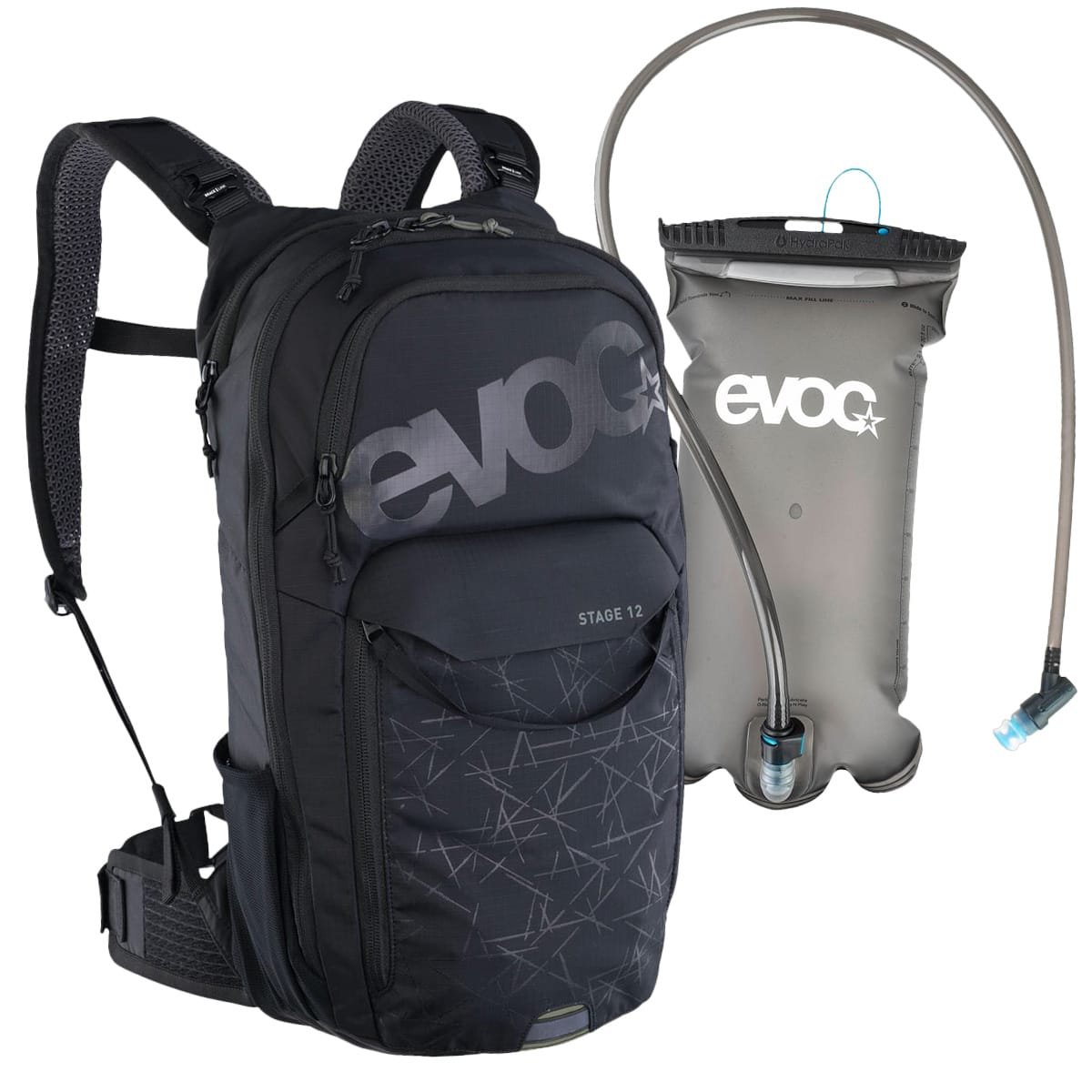 Pack Rucksack EVOC STAGE 12 SCHWARZ + Wasserbeutel EVOC 2L