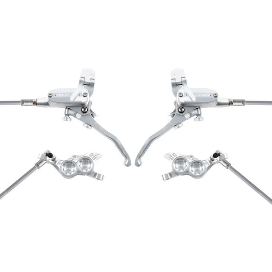 Paar Bremsen HOPE TECH 4 V4 Durite Aviation Silber/Silber
